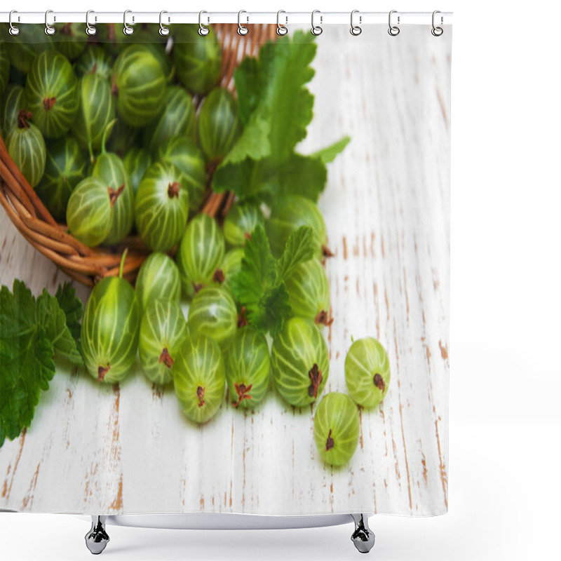 Personality  Gooseberries With Leaves Shower Curtains