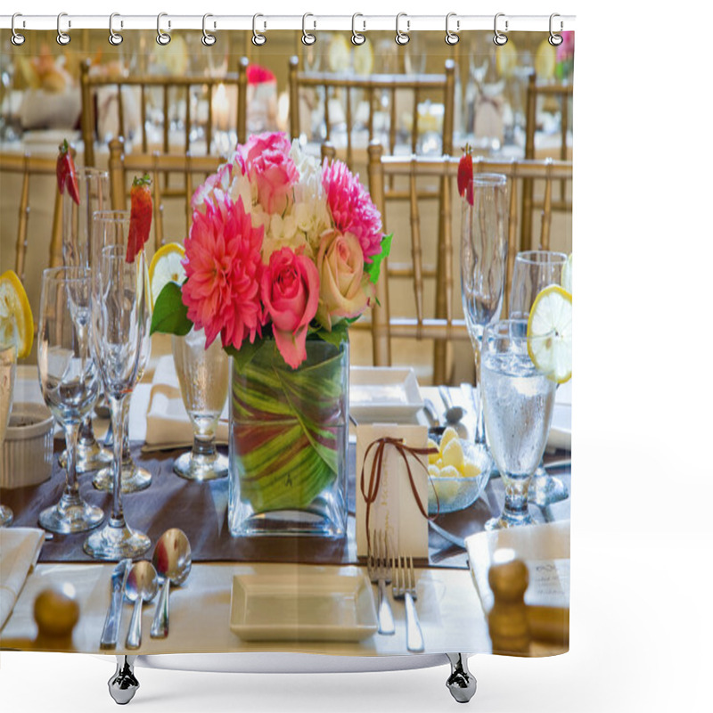 Personality  Table Setting At Wedding Shower Curtains