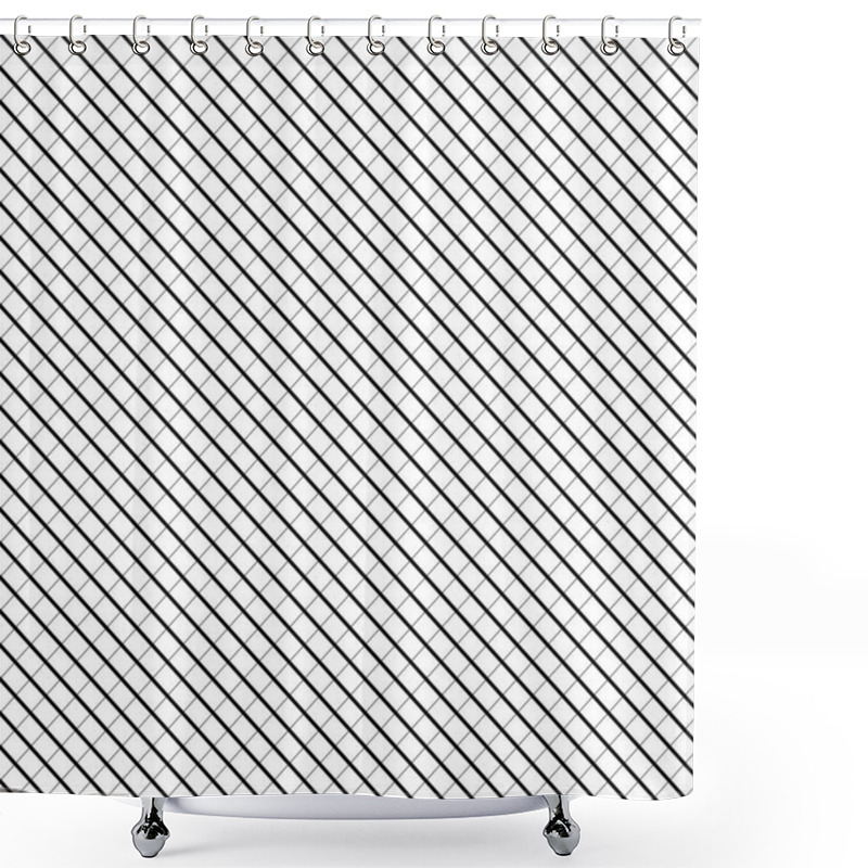 Personality  Seamless, Repeatable Lines Grid, Mesh Geometric Pattern, Background And Texture With Diagonal, Oblique Geometry. Vector Illustration Shower Curtains