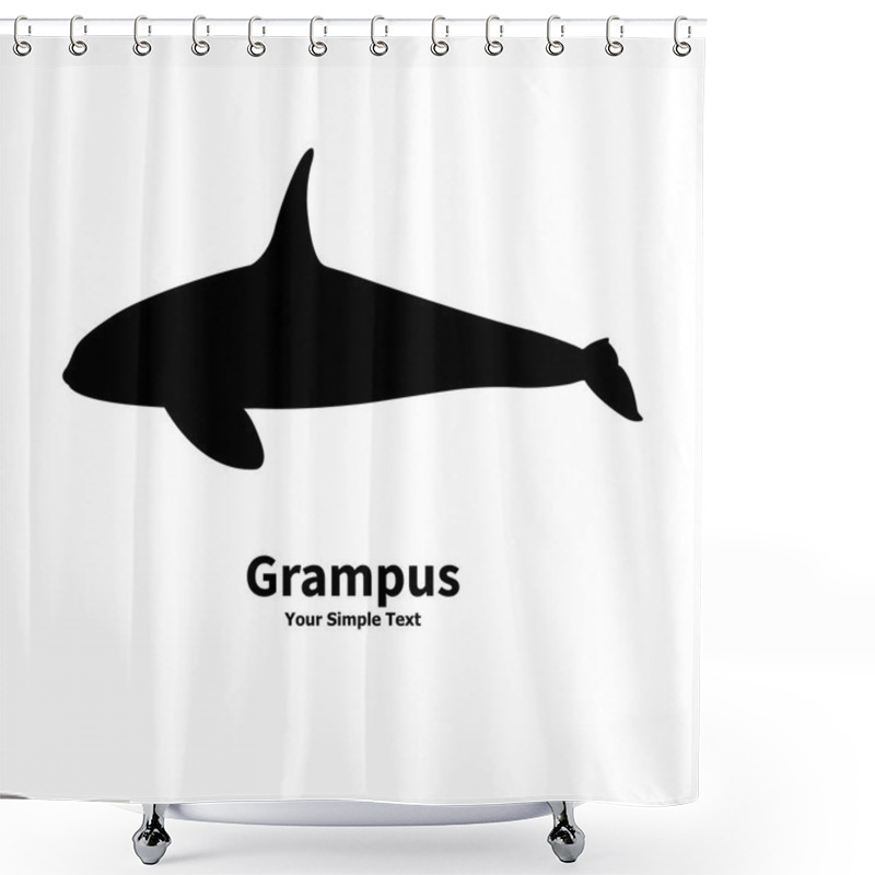 Personality  Vector Illustration Silhouette Of Killer Whales Shower Curtains