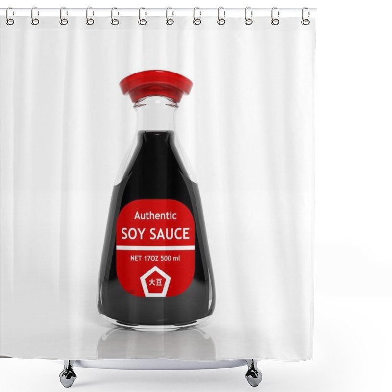 Personality  3D Soy Sauce Bottle Isolated On White Shower Curtains