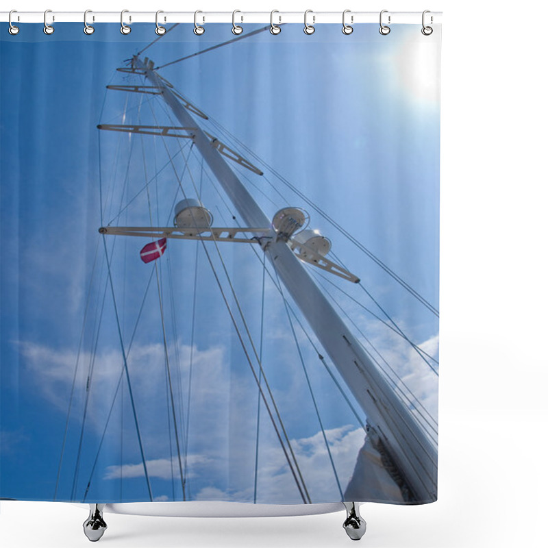 Personality  Sails And Mast Of A Modern Sail Boat Shower Curtains