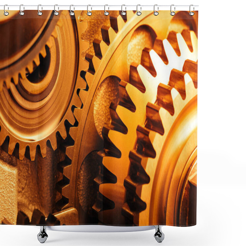 Personality  Engine Gear Wheels, Industrial Background Shower Curtains