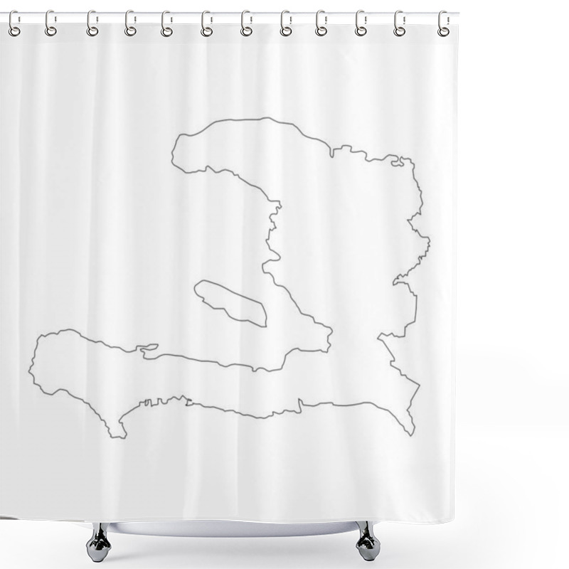 Personality  Haiti Map Icon Illustration Design Shower Curtains