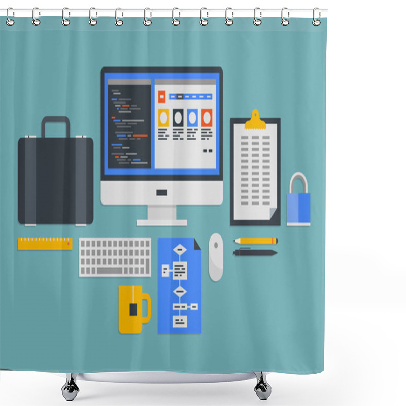 Personality  Web Programming Development Shower Curtains