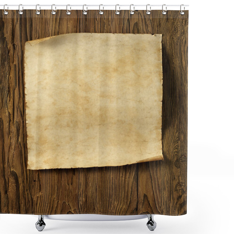 Personality  Old Parchment On Wooden Wall Shower Curtains