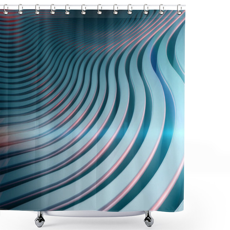 Personality  Wave Band Abstract Background Surface Shower Curtains