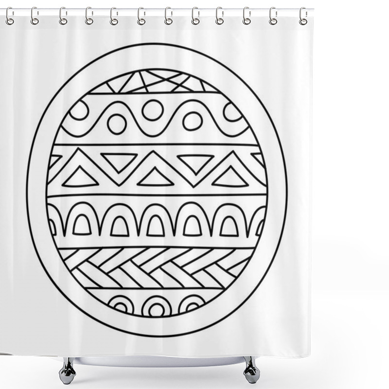 Personality  Doodles Filled Circle Shower Curtains