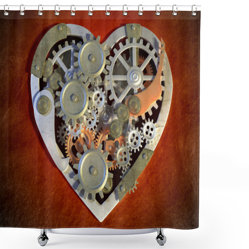 Personality  Mechanical Heart Shower Curtains