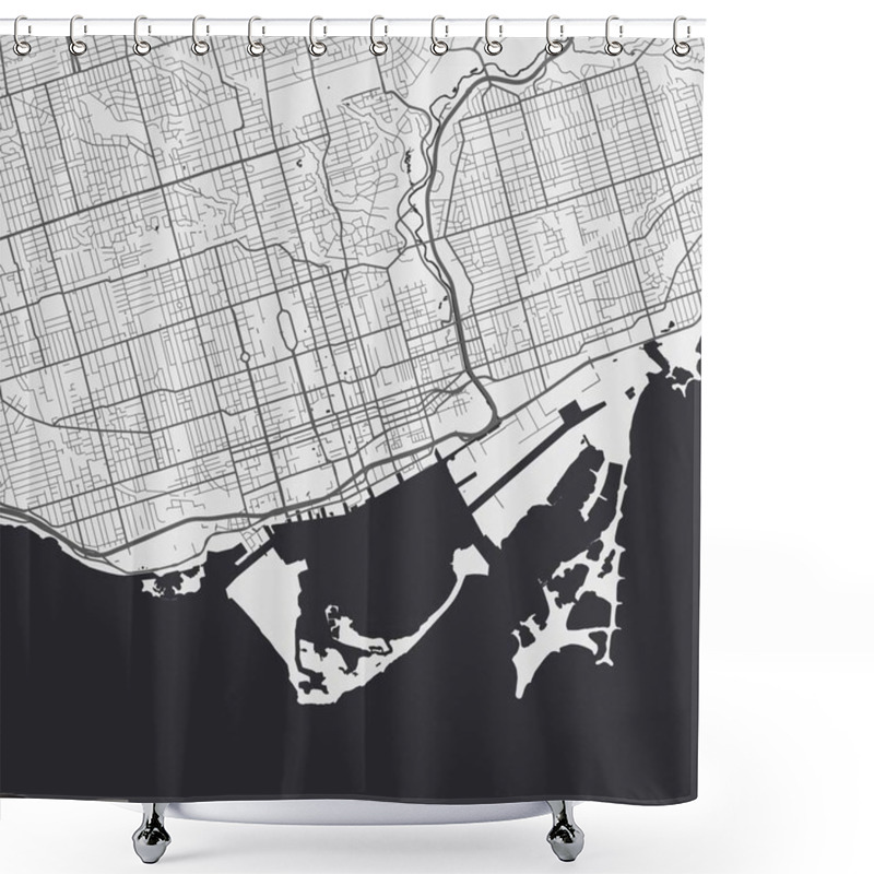 Personality  Vector Map Of Toronto. Street Map Poster Illustration. Toronto Map Art. Shower Curtains