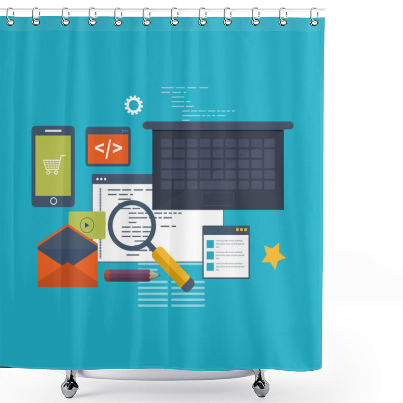 Personality  Search Engine Optimization And Web Analytics Shower Curtains