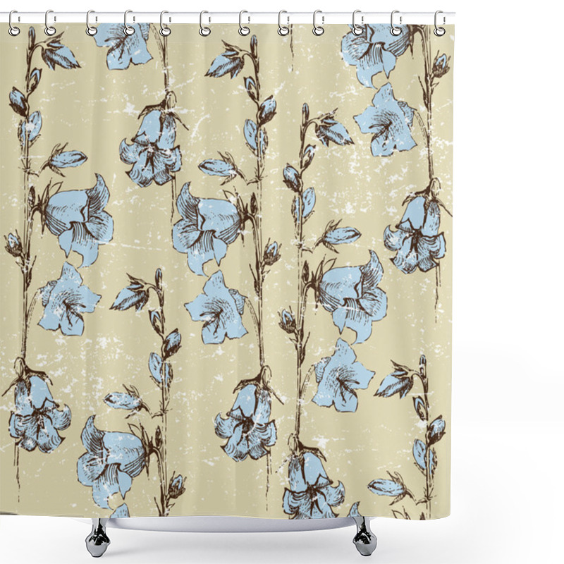 Personality  Seamless Background With Bluebells Shower Curtains