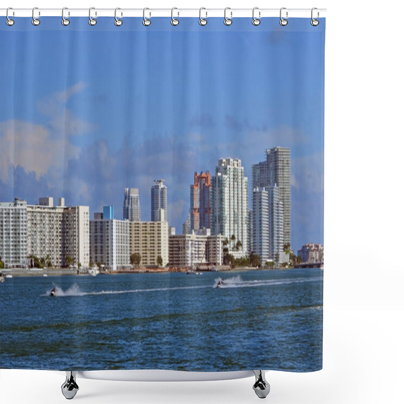 Personality  South Beach Condo Towers Shower Curtains