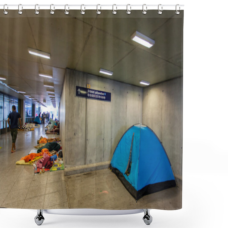 Personality  War Refugees At The Keleti Railway Station Shower Curtains