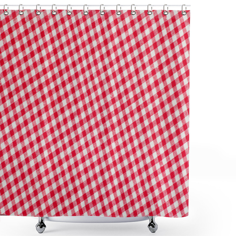 Personality  Ed And White Checkered Tablecloth Background, Texture Shower Curtains