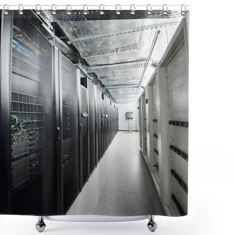 Personality  Rows Of Server Towers And Advanced Systems Create A Secure Data Center Environment. Shower Curtains