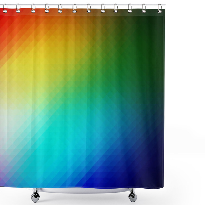 Personality  Colourful Triangular Rainbow Background Shower Curtains