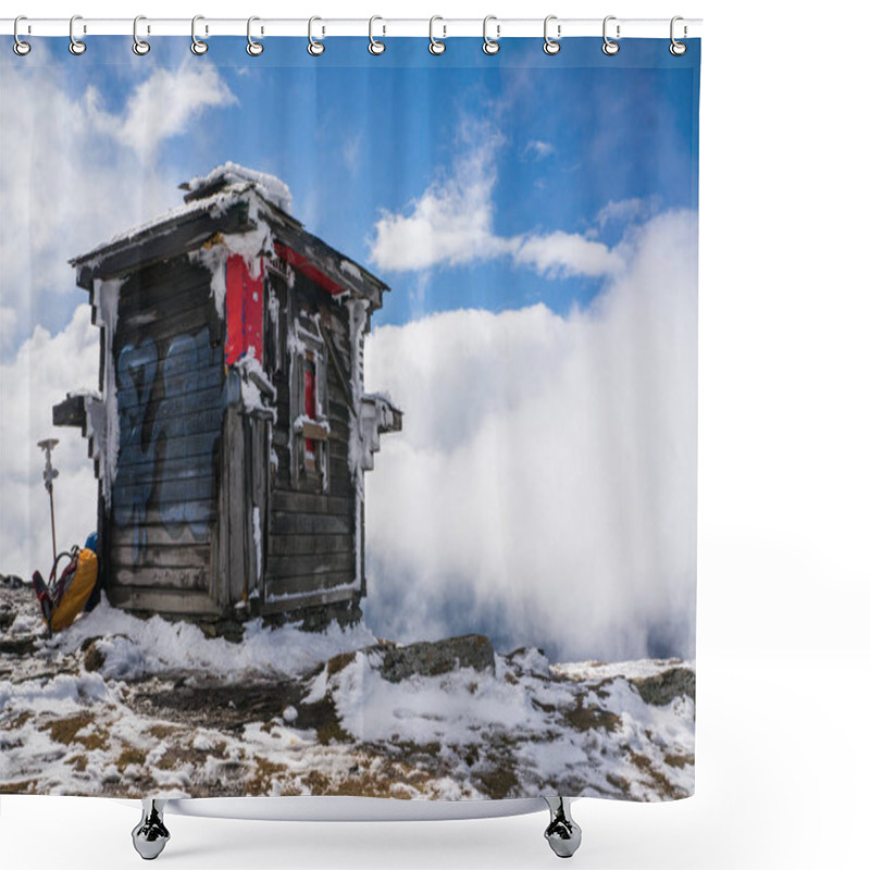 Personality  Ski House In Mountains  Shower Curtains