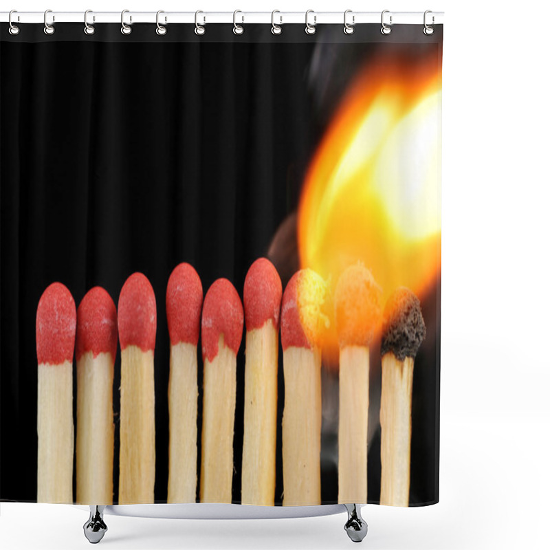 Personality  Row Of Matches Shower Curtains