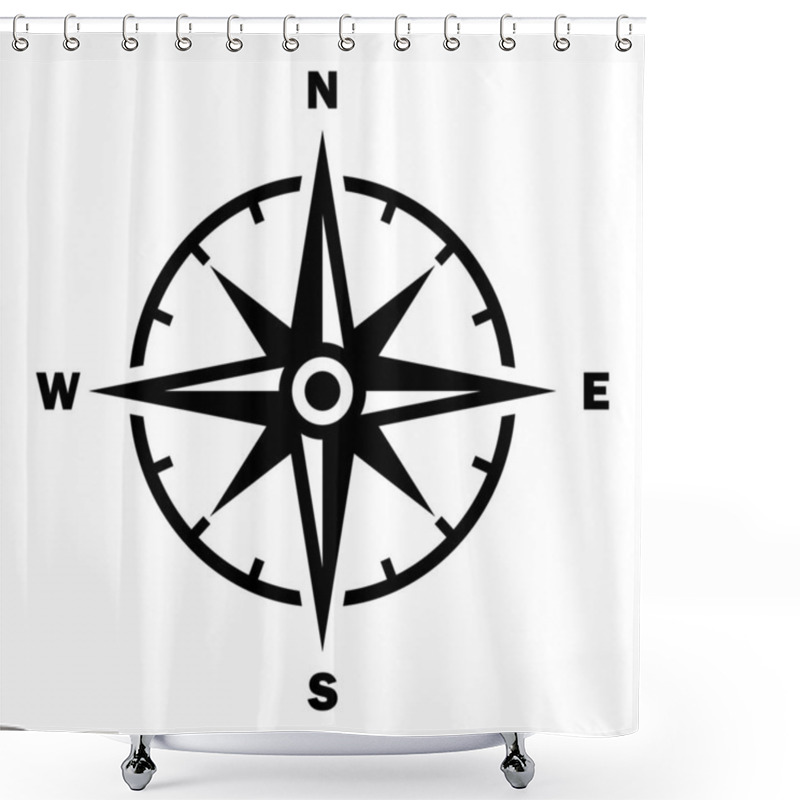 Personality  Compass Icon, Vector Illustration Shower Curtains