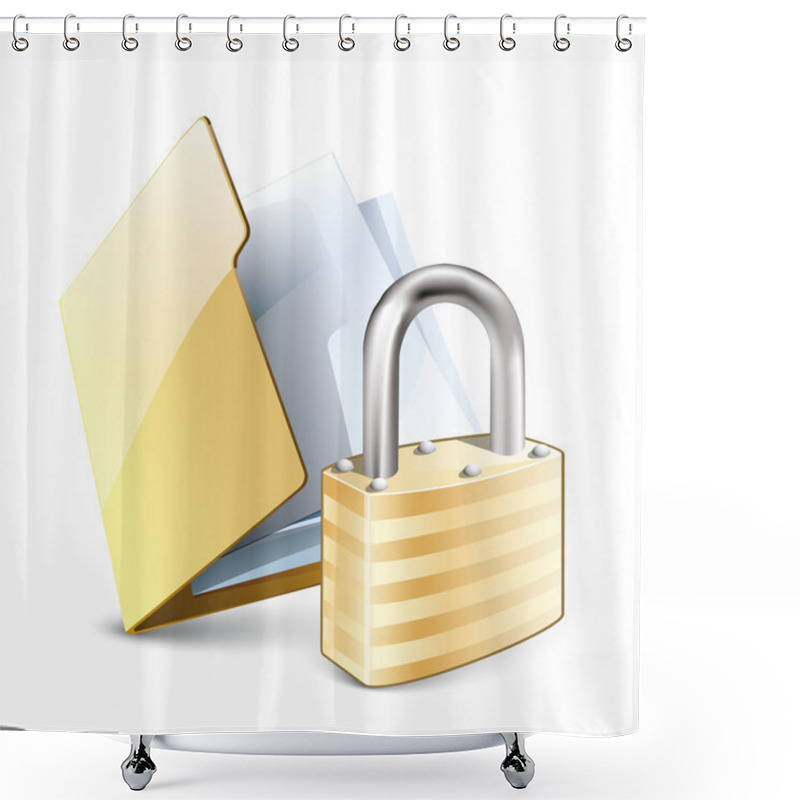 Personality  File Lock Icon Shower Curtains