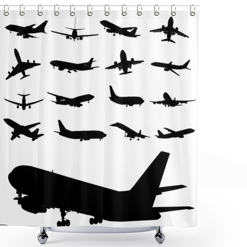 Personality  Airplane Vector Shower Curtains