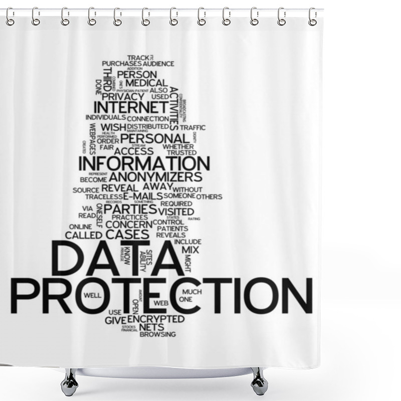 Personality  Word Cloud Data Protection Shower Curtains