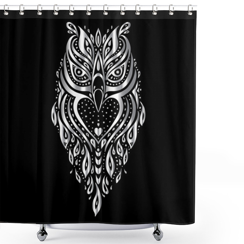 Personality  Owl. Tribal Pattern Shower Curtains