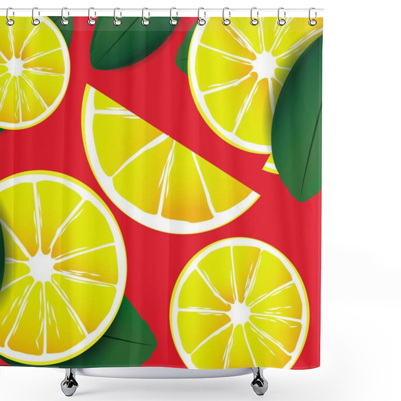 Personality  Big Lime Slices Background Pattern Shower Curtains