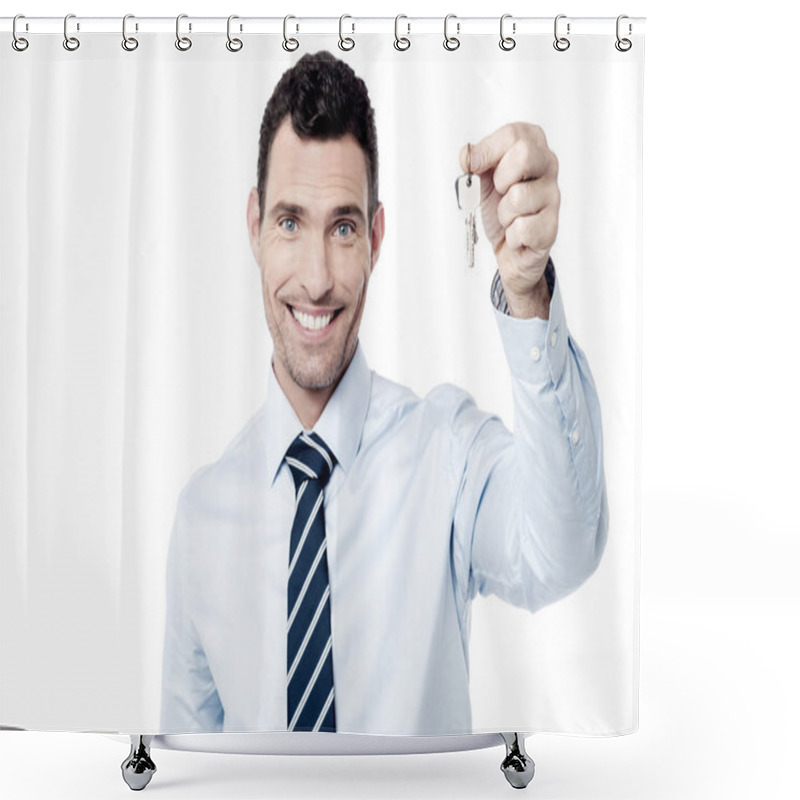 Personality  Realtor Showing New House Keys Shower Curtains