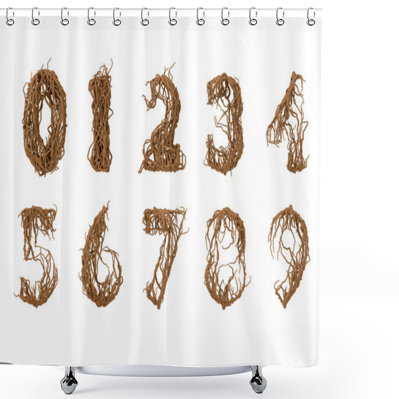 Personality  All Numbers Constructed From Little Branches Shower Curtains