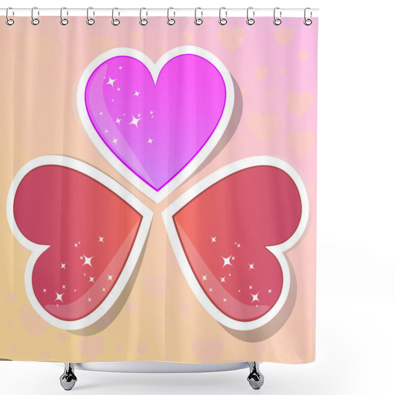 Personality  Valentine Hearts Vector Illustration Shower Curtains