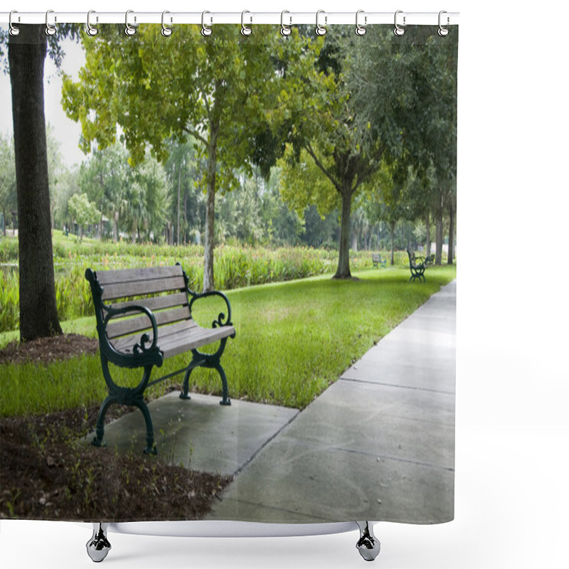 Personality  Park Bench Shower Curtains