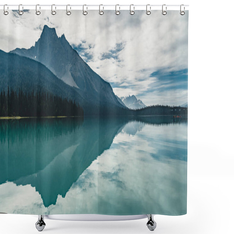 Personality  Emerald Lake In Canadian Rockies With Mountains And Lake And Trees. Concept Of Active Vacation And Tourism. Shower Curtains