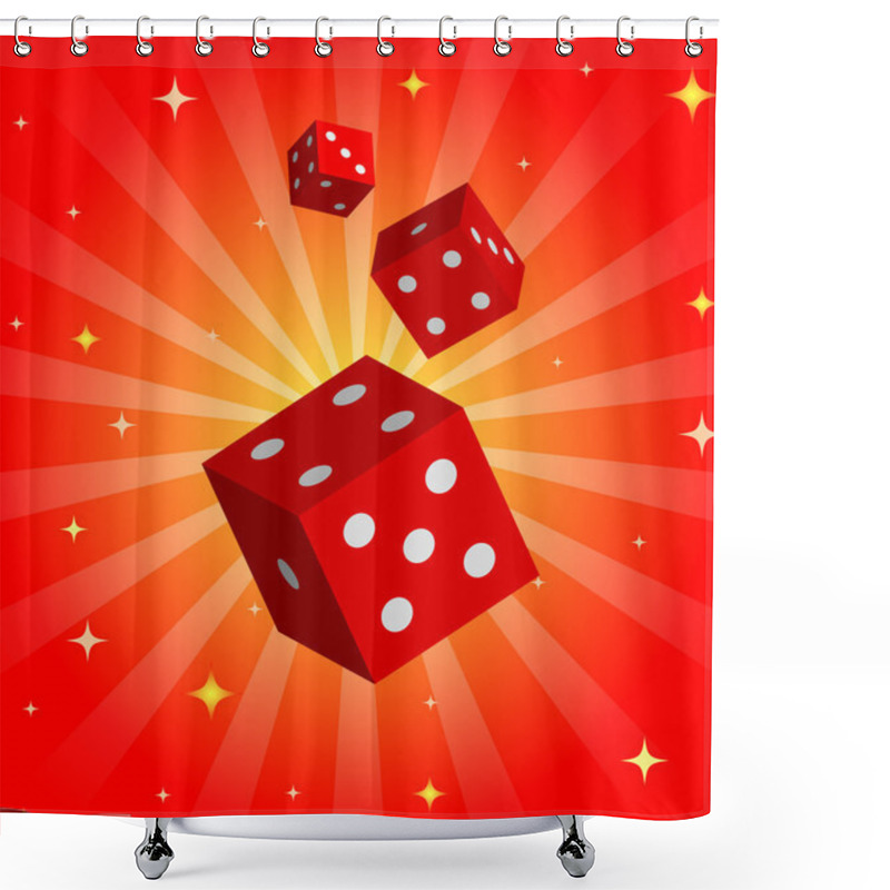 Personality  Illustration With Red Dices Shower Curtains