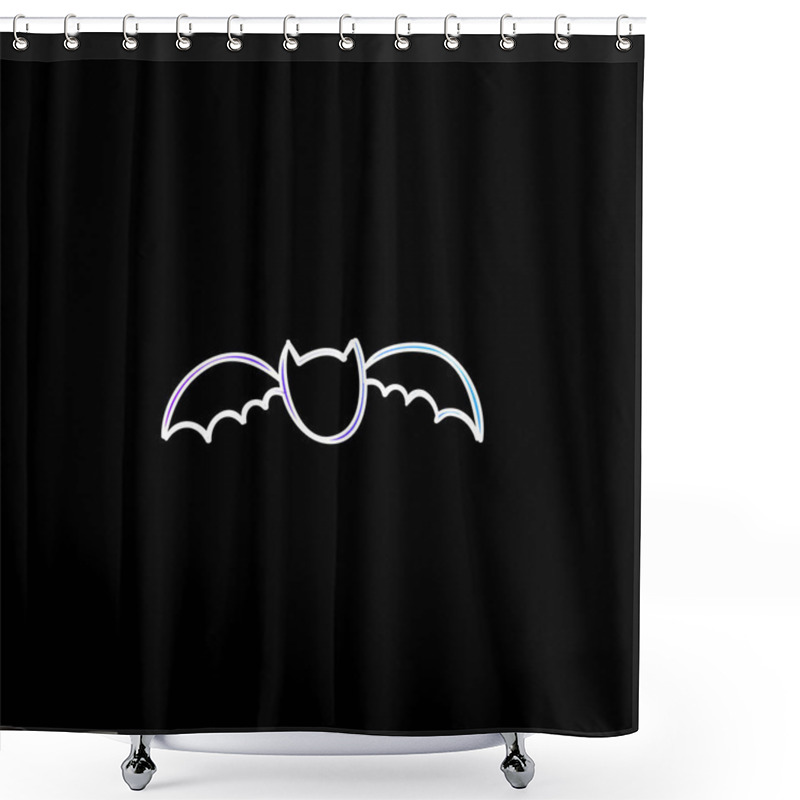 Personality  Bat Outline Blue Gradient Vector Icon Shower Curtains