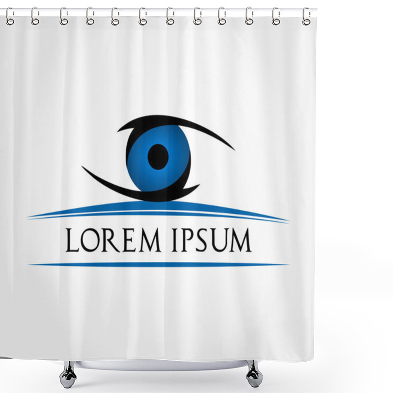 Personality  Eye Logo Vector Shower Curtains