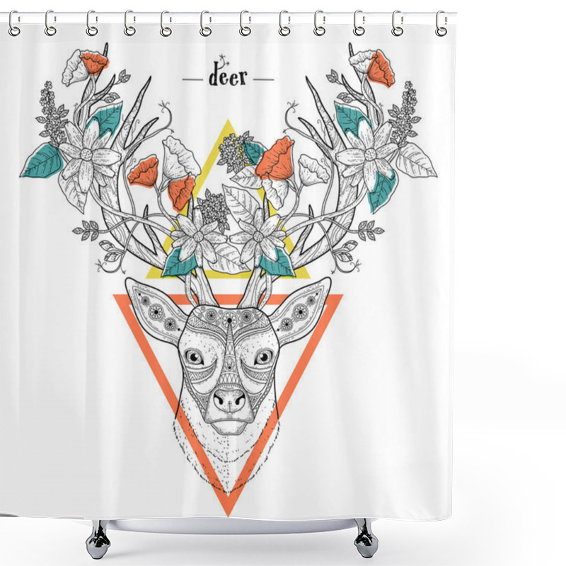 Personality  Elegant Deer Head Shower Curtains