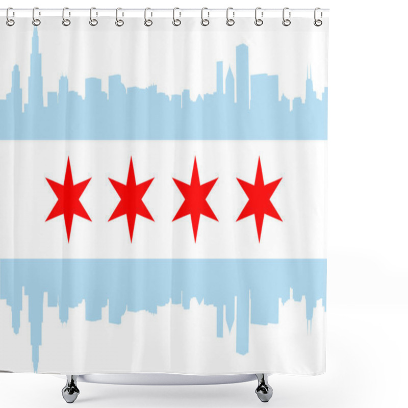 Personality  Chicago Flag Shower Curtains