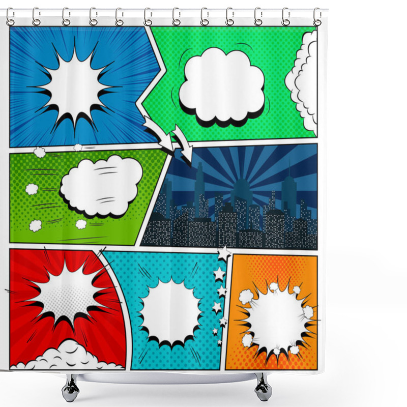 Personality  Set Of Comic Book Design Elements Shower Curtains