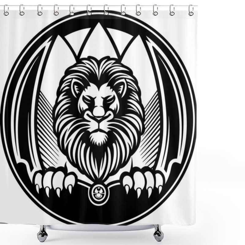 Personality  Apex Predator Logo Design Fierce Lion Emblem With Bold Typography Shower Curtains