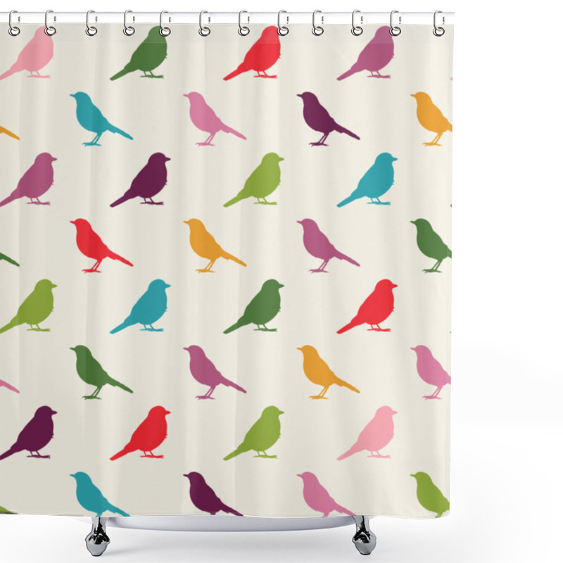 Personality  Birds Seamless Pattern Shower Curtains