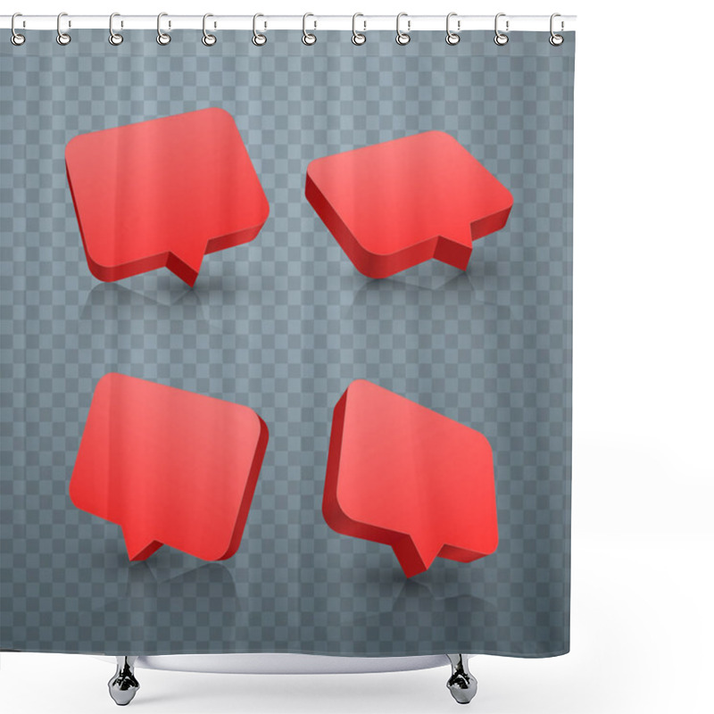 Personality  Chat Red Set Art Frame Text. Shower Curtains