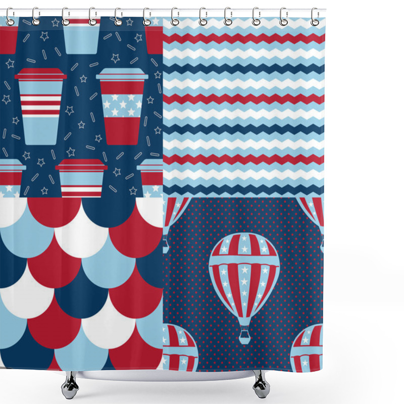 Personality  Set Of USA Patterns Shower Curtains