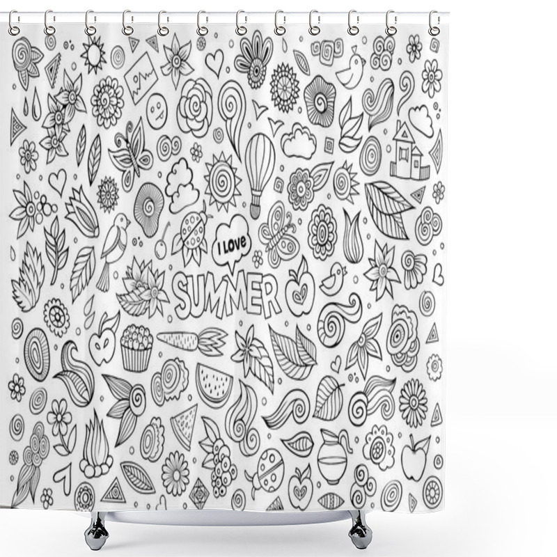 Personality  Summer Nature Symbols And Objects Shower Curtains