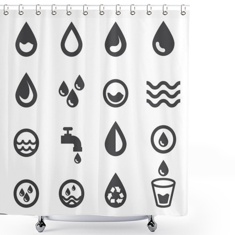 Personality  Water Icon Shower Curtains