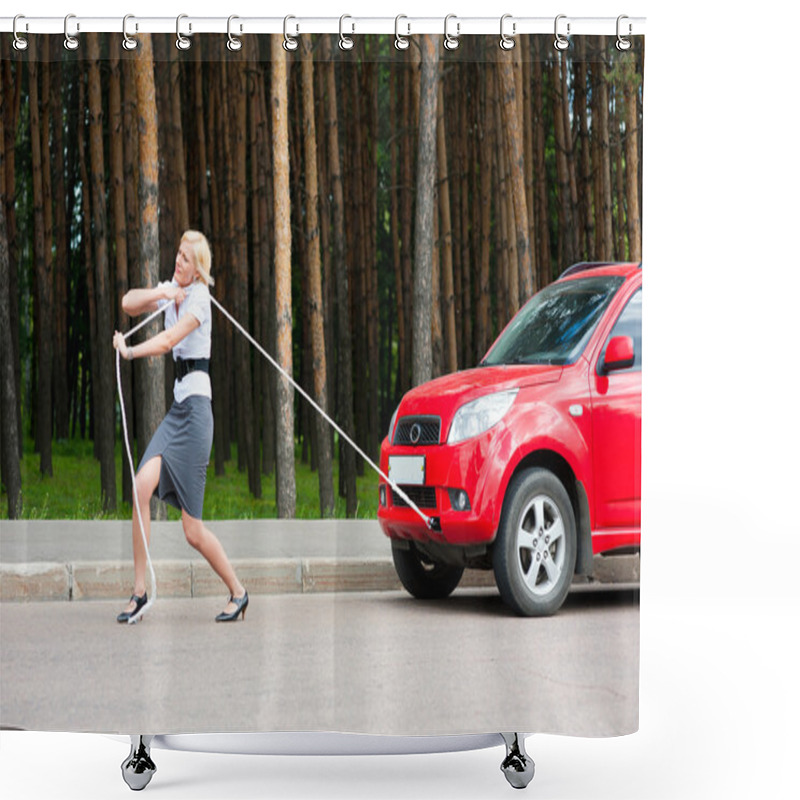 Personality  Blonde And Broken Car Shower Curtains