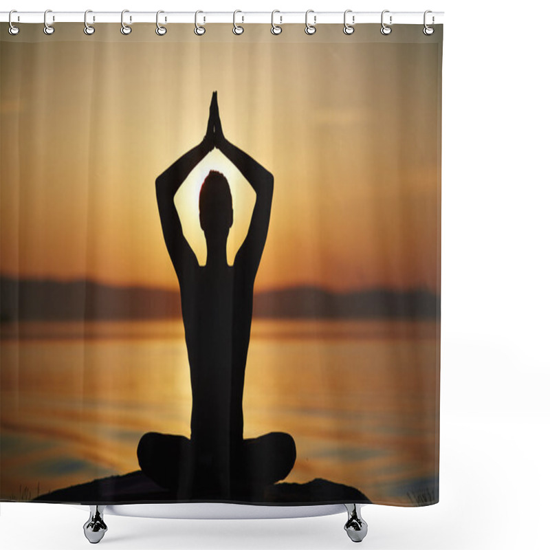 Personality  Man Practicing Yoga Shower Curtains