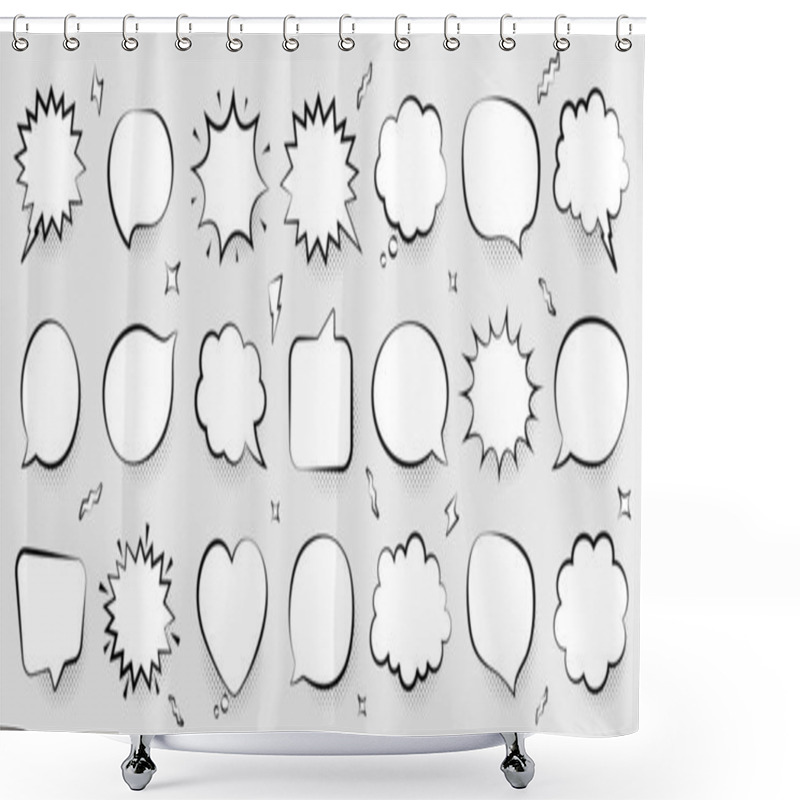 Personality  Comic Speech Bubbles. Thinking And Speaking Clouds. Retro Bubble Shower Curtains