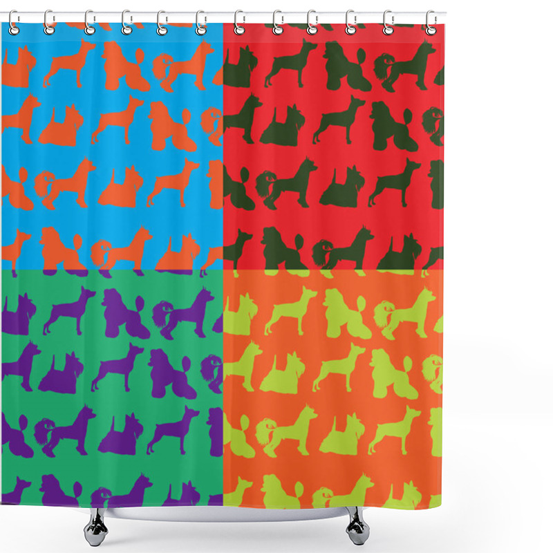 Personality  Seamless Pop Art Style Background With Dogs Shower Curtains